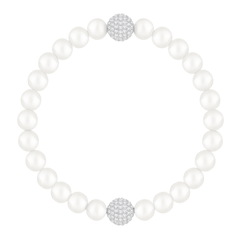 Swarovski Remix Collection, White Crystal, Pearl, White, Rhodium Plated