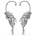 swarovski the vienna collection ear cuffs feather large white ruthenium plated