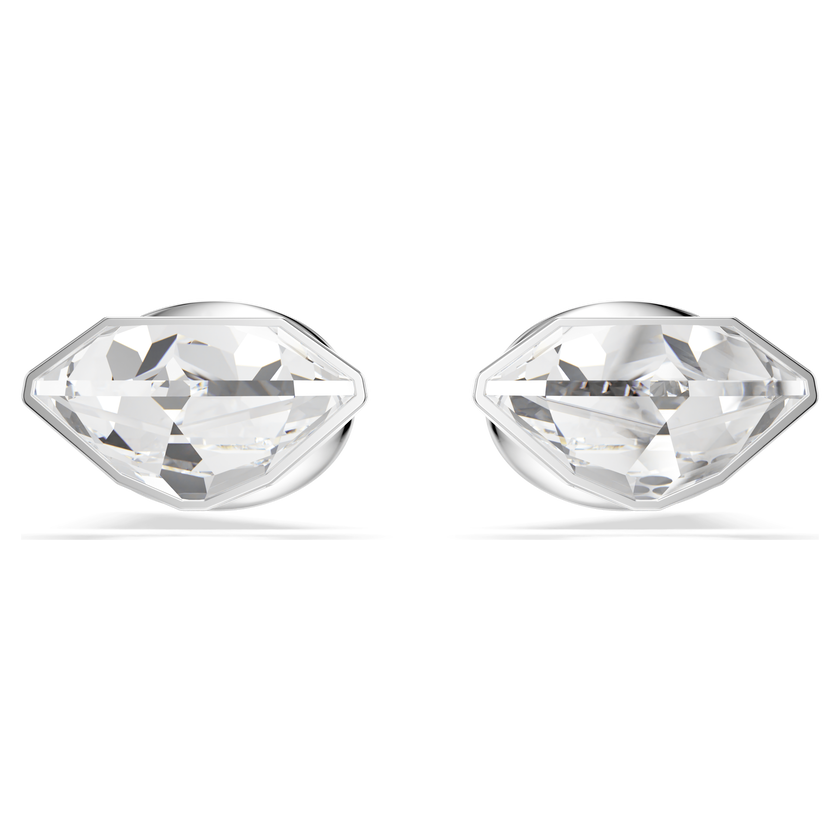 swarovski lucent stud earrings  pav   spike  white  rhodium plated