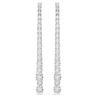 swarovski matrix drop earrings gradient of round cuts white rhodium plated