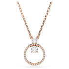 swarovski constella pendant pav round cut white rose gold tone plated