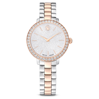 swarovski watch swiss made metal bracelet silver tone rose gold tone finish