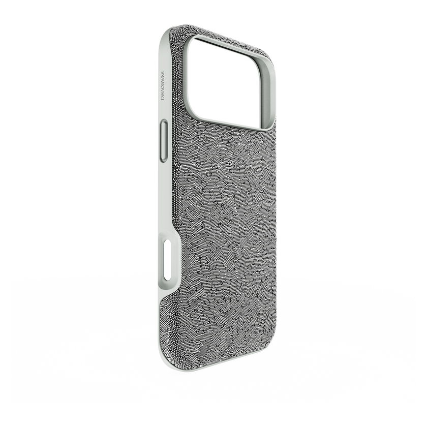 swarovski high smartphone case  iphone  17 pro max  silver tone