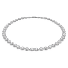 swarovski una angelic tennis necklace round cut white rhodium plated