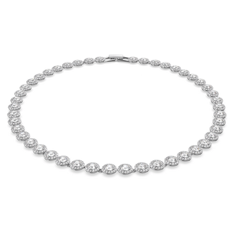 swarovski una angelic tennis necklace round cut white rhodium plated