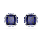 swarovski birthstone stud earrings square cut september blue rhodium plated