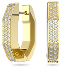 swarovski dextera hoop earrings octagon shape small white gold tone plated