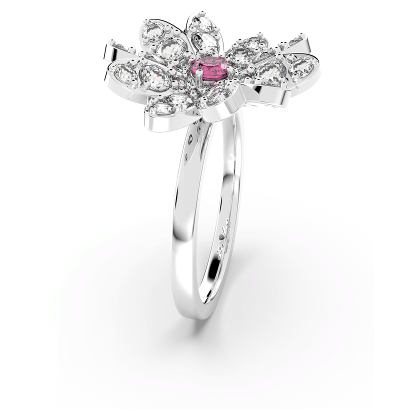 swarovski eternal flower ring  flower  pink  mixed metal finish