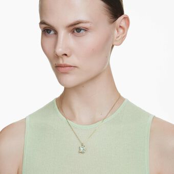 swarovski gema pendant  mixed cuts  multicolored  gold tone plated