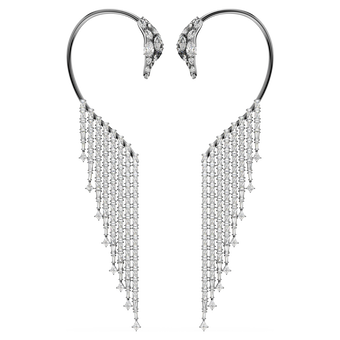swarovski the vienna collection ear cuffs  swan  white  ruthenium plated