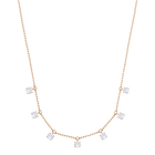 Attract Choker, White, Rose-gold tone plated