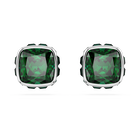swarovski birthstone stud earrings square cut may green rhodium plated