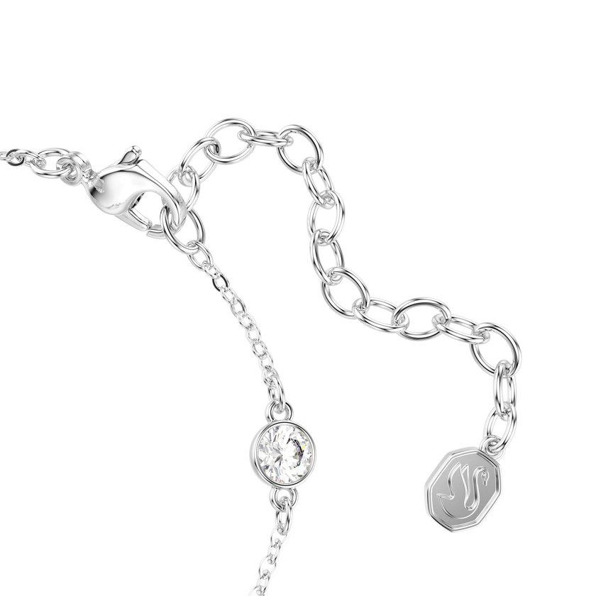 swarovski symbolica bracelet  round cut  moon  blue  rhodium plated