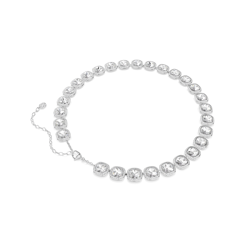 swarovski una angelic necklace  cushion cut  white  rhodium plated