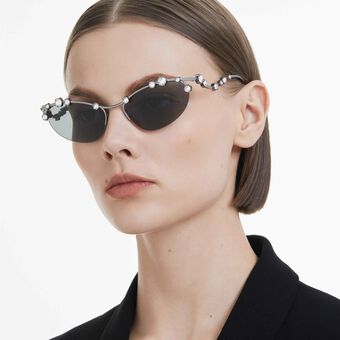 swarovski sunglasses  cat eye shape  sku001  silver tone