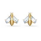 swarovski eternal flower bee pierced earrings white gold tone plated