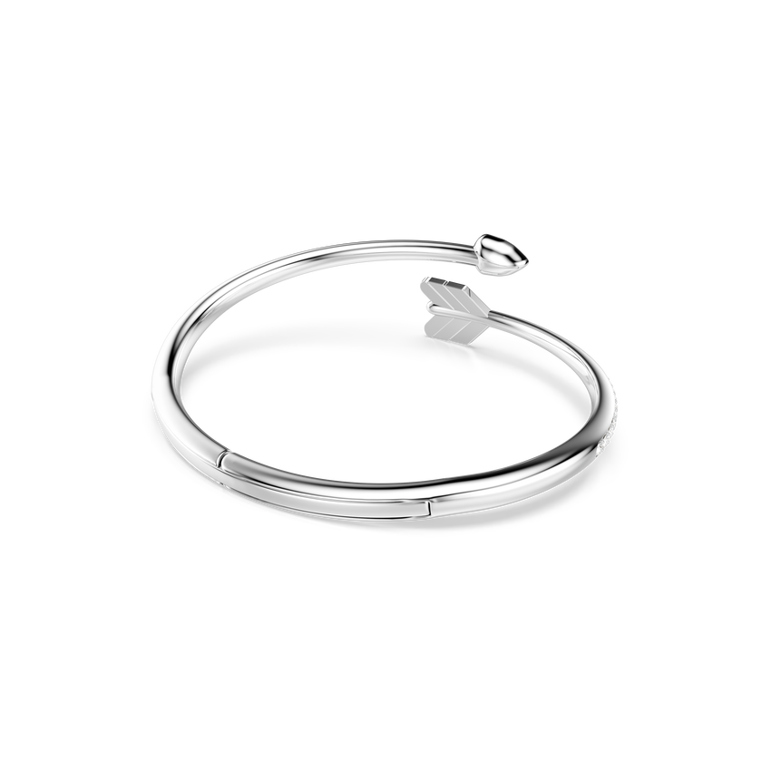 swarovski idyllia bangle  mixed cuts  arrow  white  rhodium plated