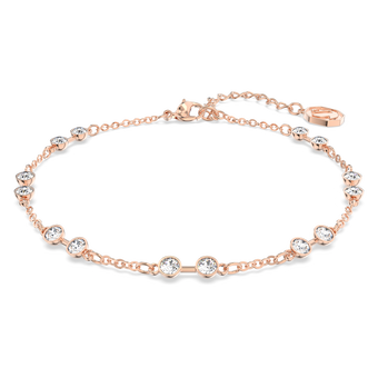 swarovski remix collection strand round cut white rose gold tone plated