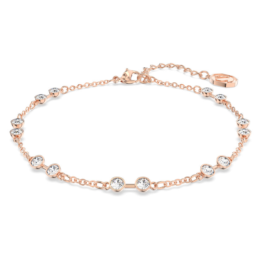 swarovski remix collection strand  round cut  white  18k rose gold finish