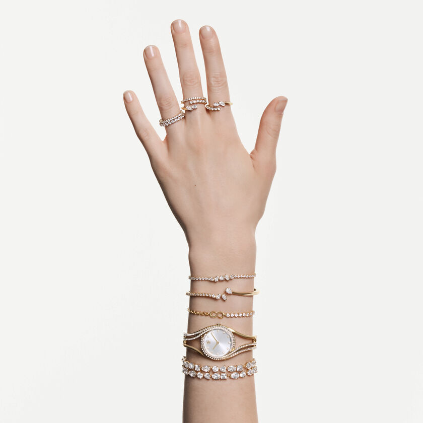 swarovski mesmera bracelet  mixed cuts  white  18k gold finish