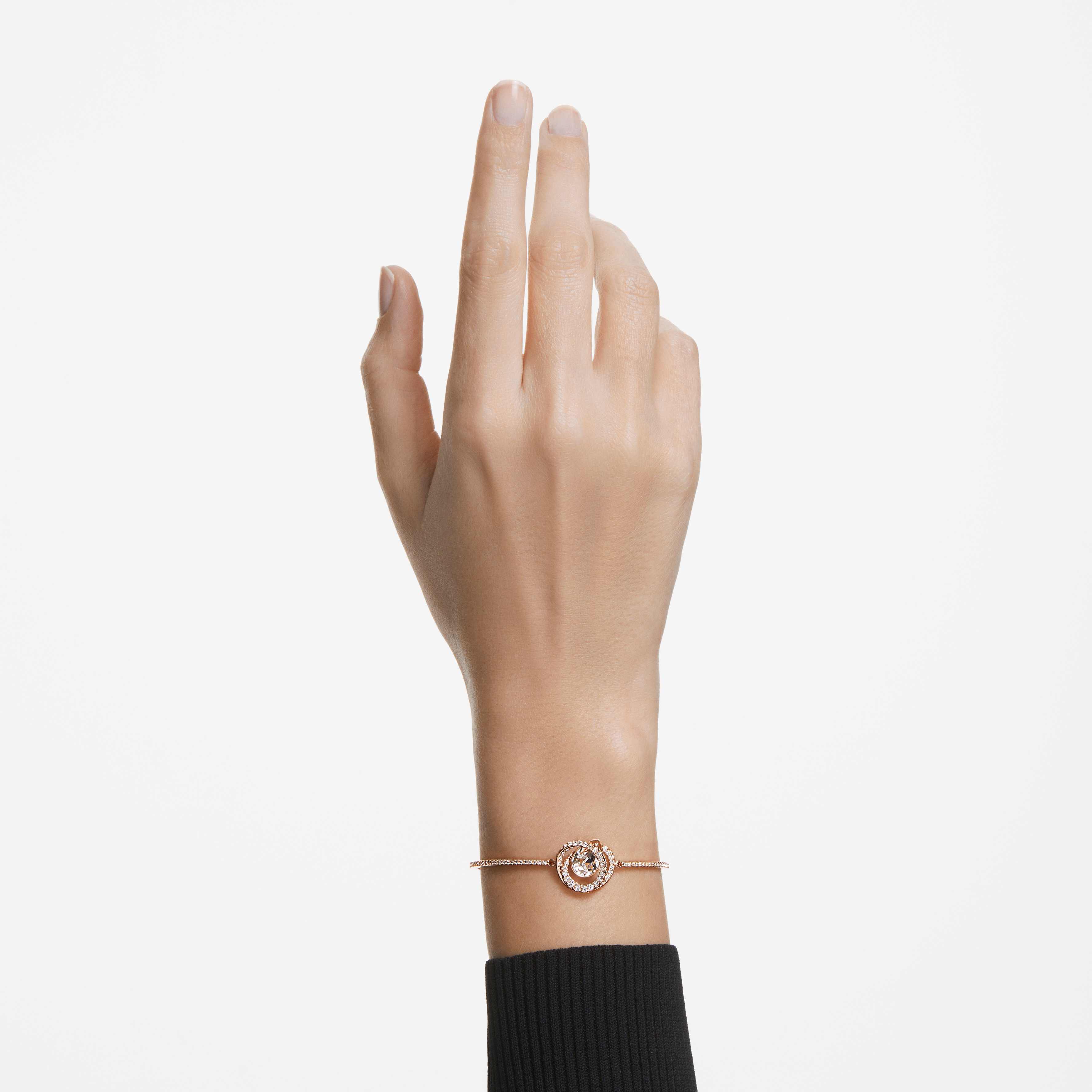swarovski generation bangle  white  rose gold tone plated