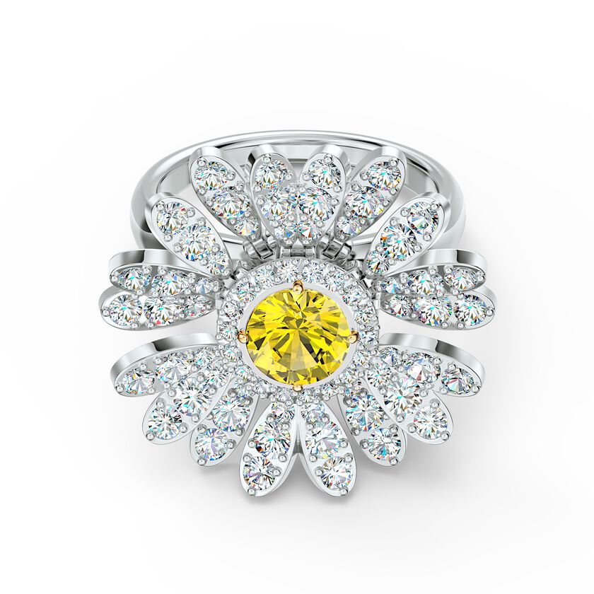 Eternal Flower ring, Flower, Yellow, Mixed metal finish