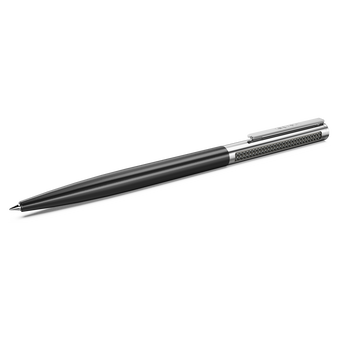 swarovski matrix tennis ballpoint pen  black lacquered  chrome plated