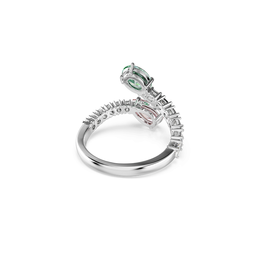ariana grande x swarovski open ring  mixed cuts  multicolored  rhodium plated