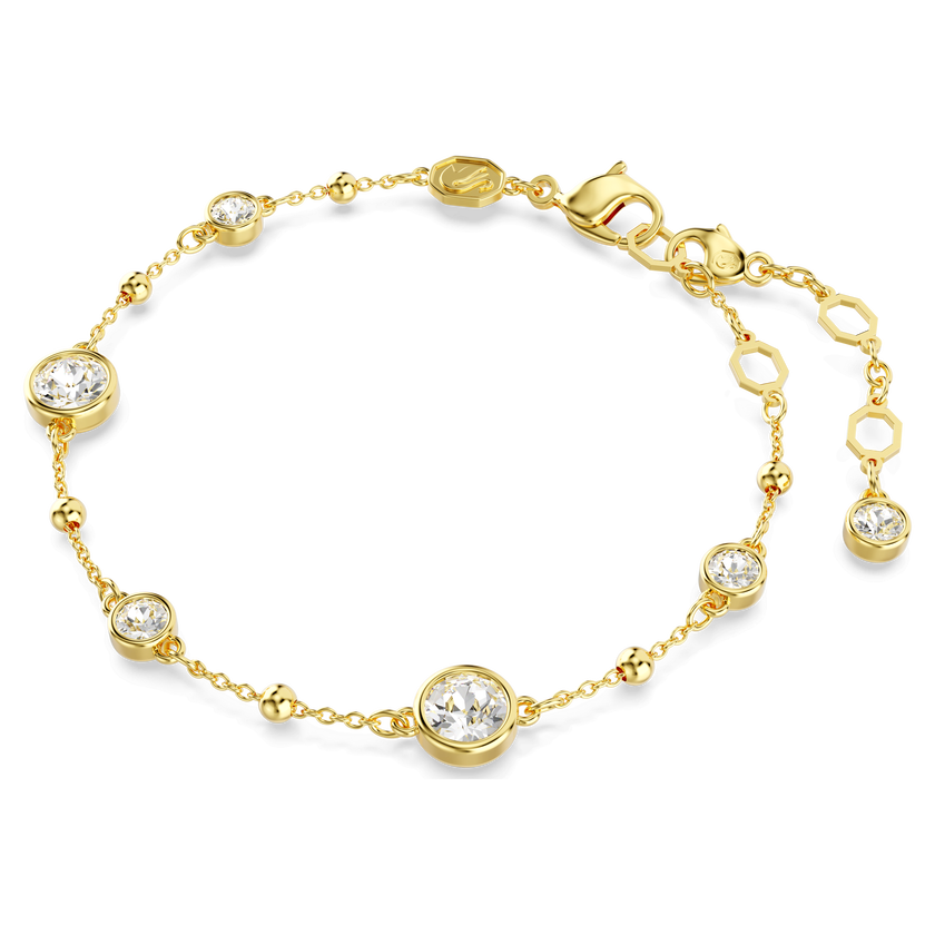 swarovski imber bracelet  round cut  white  gold tone plated