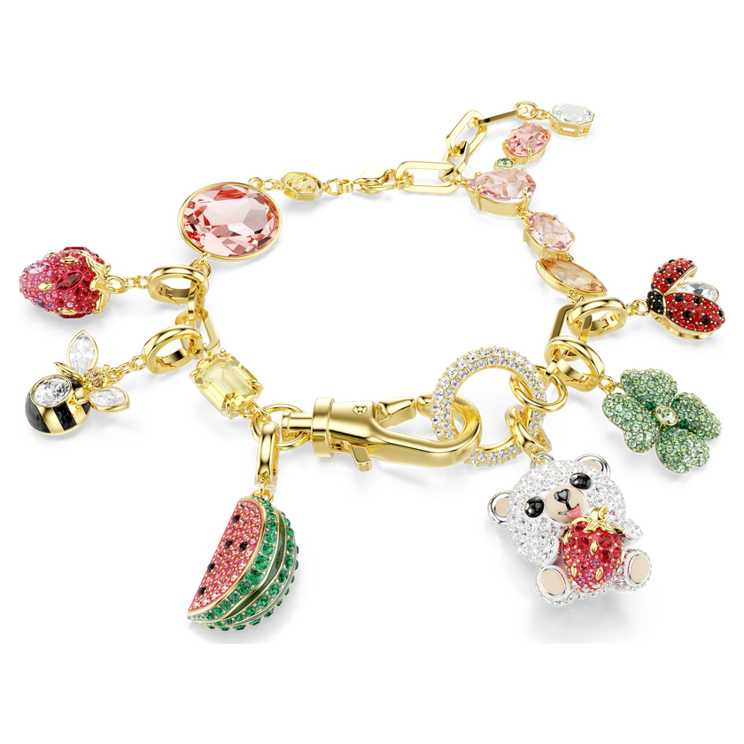 swarovski idyllia bracelet  mixed cuts  mixed motifs  multicolored  gold tone plated