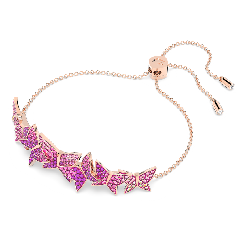 swarovski idyllia lilia bracelet  butterfly  pink  18k rose gold finish
