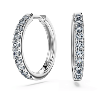 swarovski eternity hoop earrings lab grown diamonds 0 56 ct tw round shape sterling silver