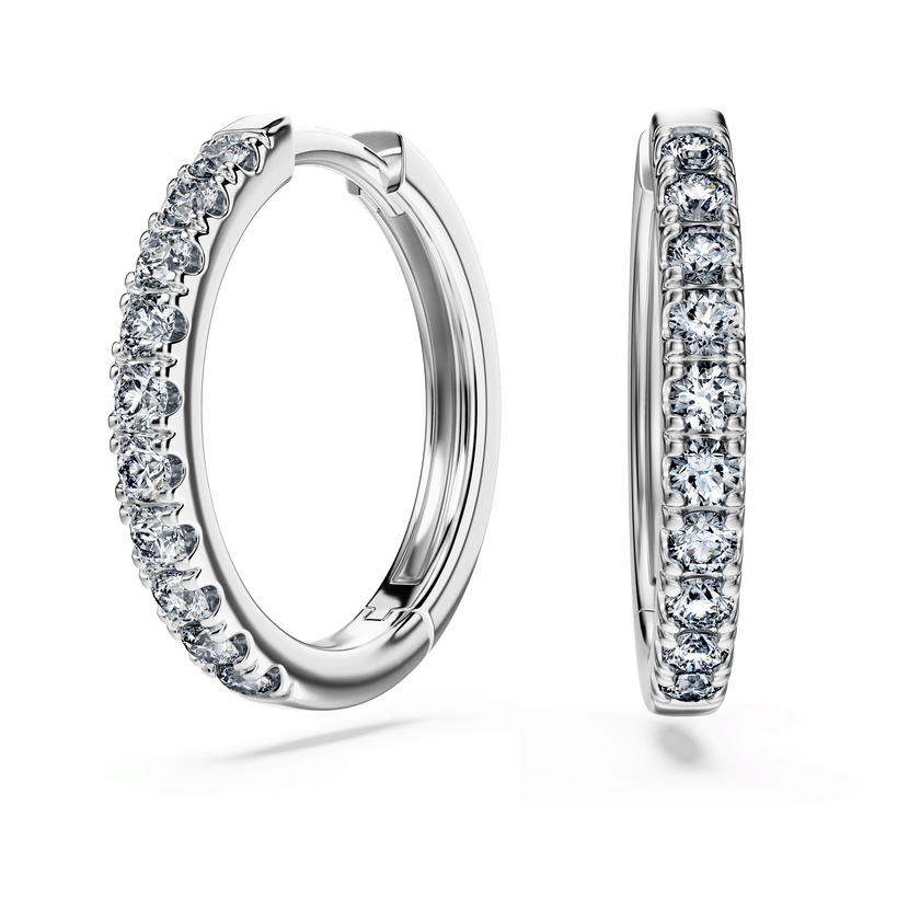 swarovski eternity hoop earrings  lab grown diamonds 0 56 ct tw  round shape  sterling silver