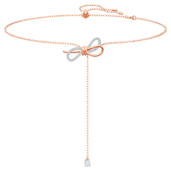 swarovski lifelong bow necklace  bow  white  mixed metal finish