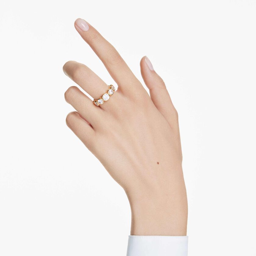 swarovski imber ring  mixed round cuts  white  gold tone plated