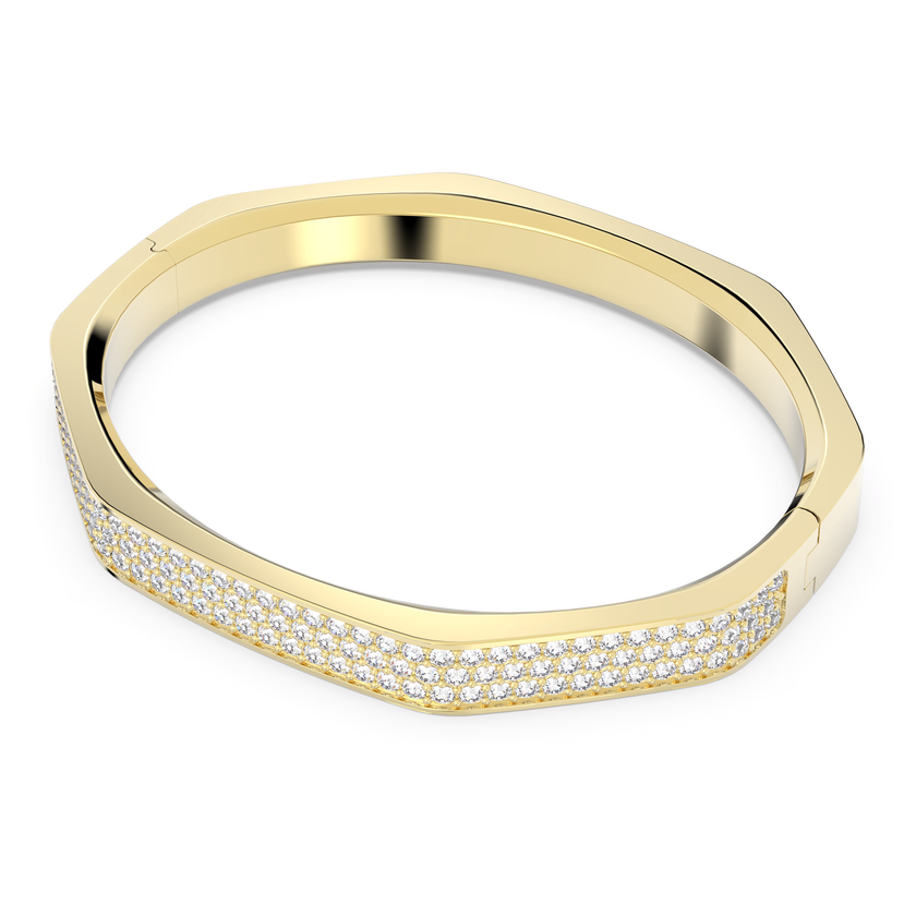 swarovski dextera bangle  octagon shape  white  gold tone plated
