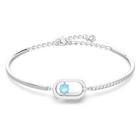 swarovski sparkling dance bracelet round cut oval shape blue rhodium plated