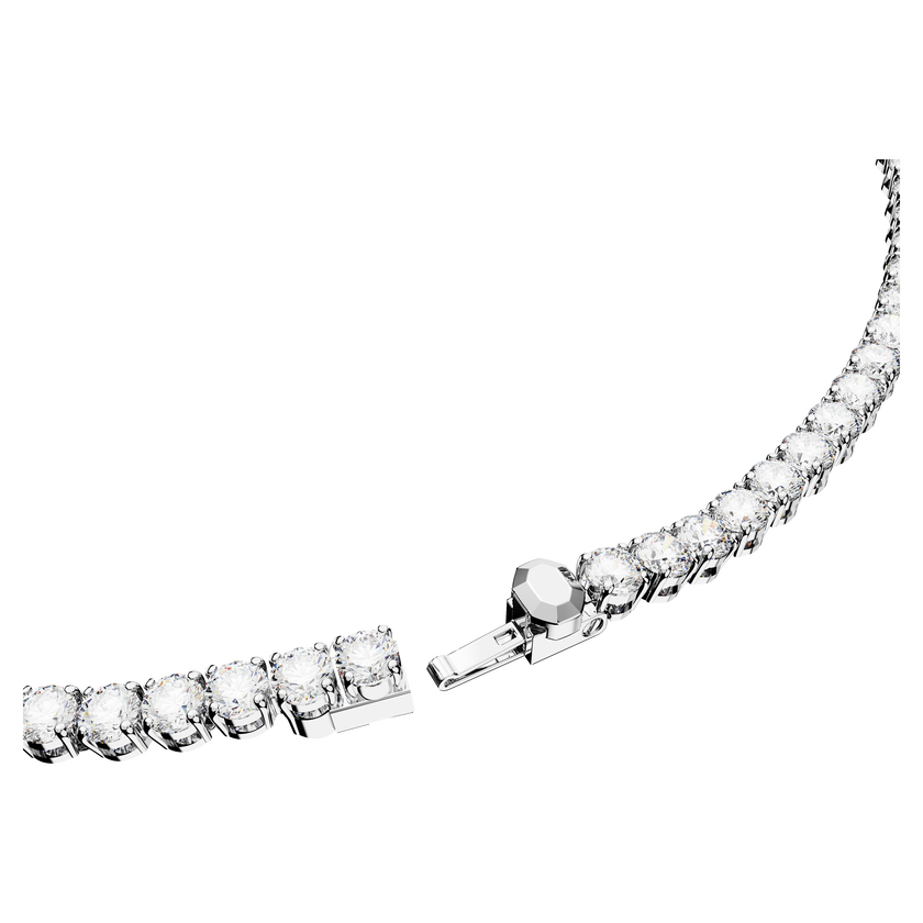 swarovski matrix tennis necklace  round cut  white  rhodium plated