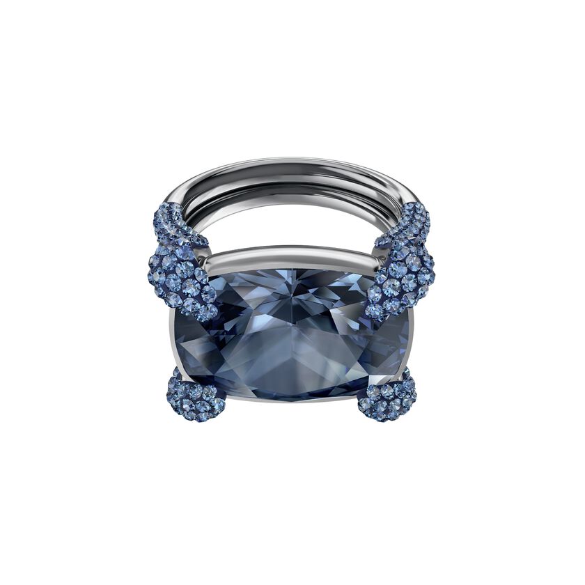 Make Cocktail Ring, Blue, Ruthenium plated
