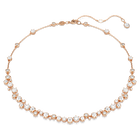 swarovski constella necklace  round cut  white  18k rose gold finish