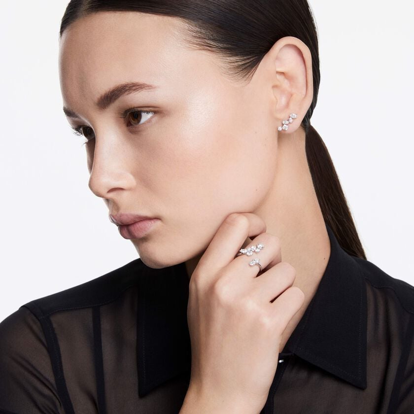 swarovski galaxy ear cuffs  laboratory grown diamonds 1 25 ct tw  18k white gold