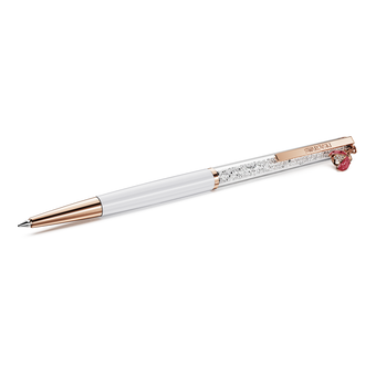 swarovski crystalline ballpoint pen  ladybug  white  red lacquered  rose gold tone plated