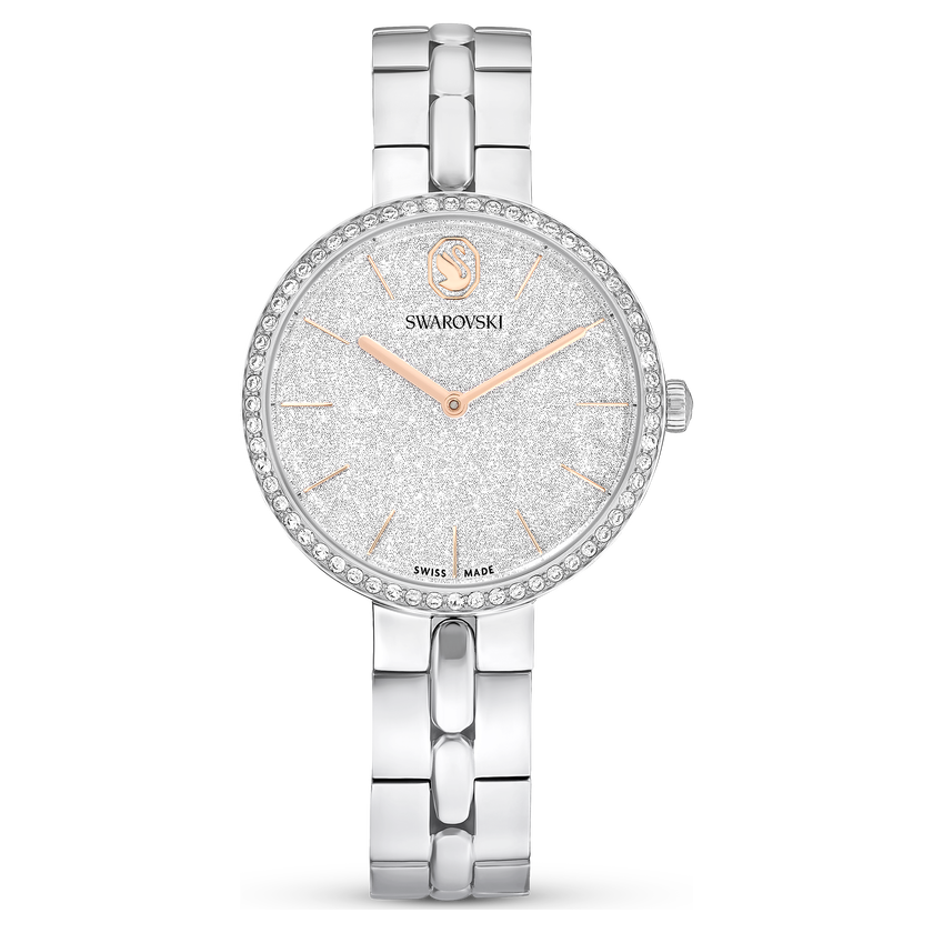 swarovski cosmopolitan watch  swiss made  metal bracelet  silver tone  stainless steel