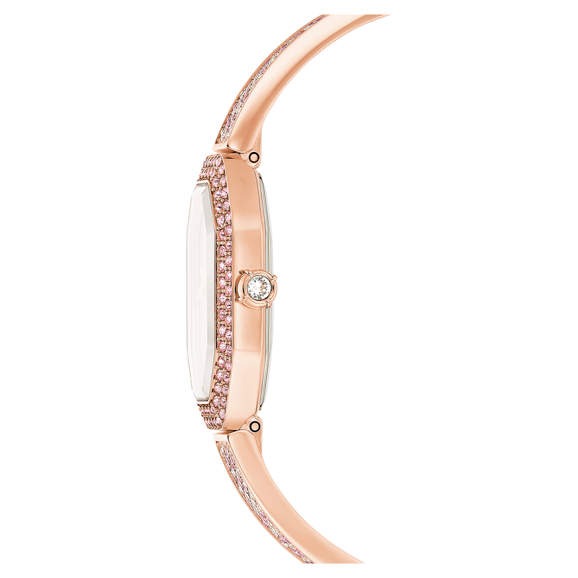 swarovski dextera bangle watch  swiss made  metal bracelet  pink  rose gold tone plated