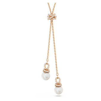 swarovski originally y pendant  crystal pearl  white  18k rose gold finish