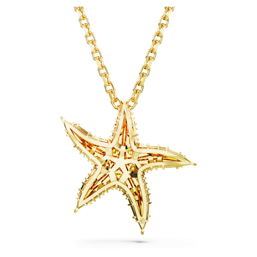 swarovski idyllia pendant  crystal pearls  starfish  gold tone  gold tone plated