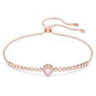 swarovski one bracelet heart pink rose gold tone plated