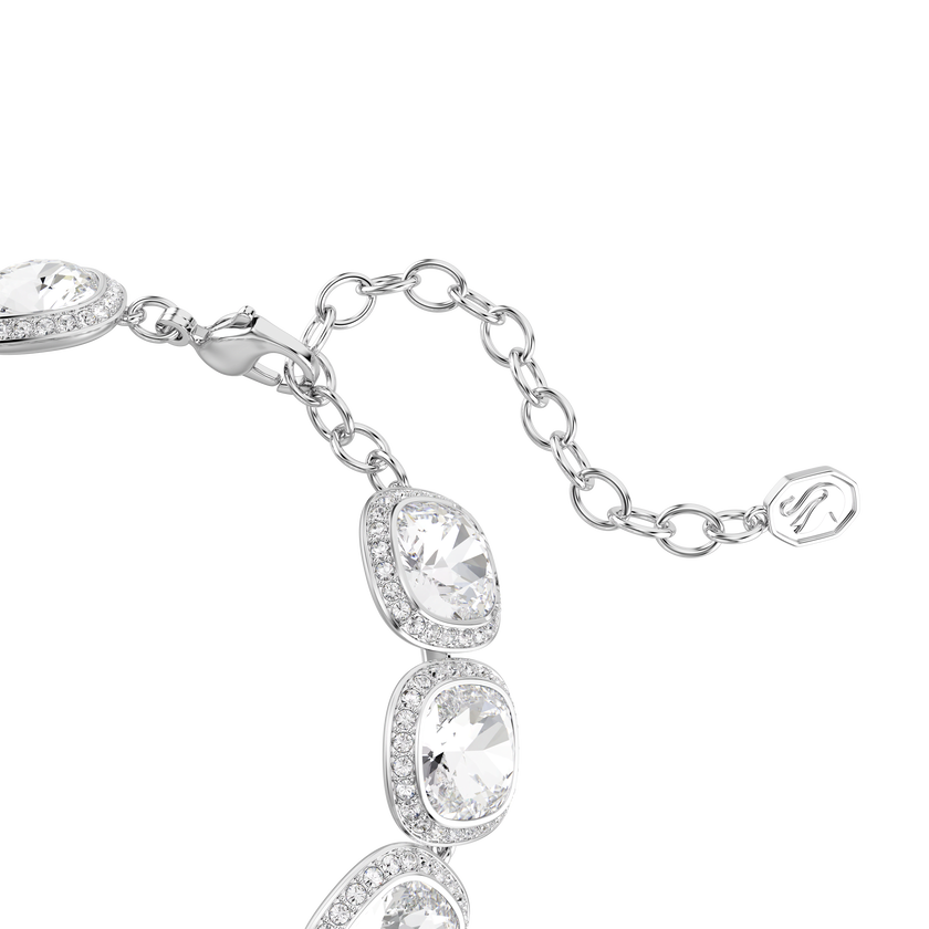 swarovski una angelic bracelet  cushion cut  white  rhodium plated