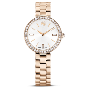 swarovski certa watch swiss made metal bracelet gold tone champagne gold tone finish