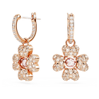 swarovski idyllia drop earrings clover white rose gold tone plated